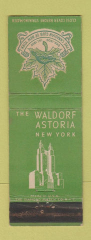 Matchbook Cover - Waldorf Astoria Hotel New York City Canadian Club GREEN WEAR