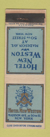 Matchbook Cover - Hotel New Weston New York City WEAR