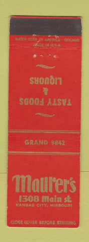 Matchbook Cover - Maurer's Restaurant Kansas City MO