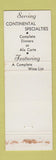 Matchbook Cover - Weiss' Twin Oaks Restaurant Kansas City MO WEAR