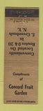 Matchbook Cover - Concord Fruit Garden East Greenbush NY WEAR