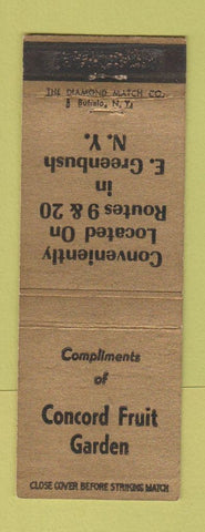 Matchbook Cover - Concord Fruit Garden East Greenbush NY WEAR