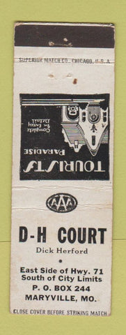 Matchbook Cover - DH Court Motel Maryville MO WEAR