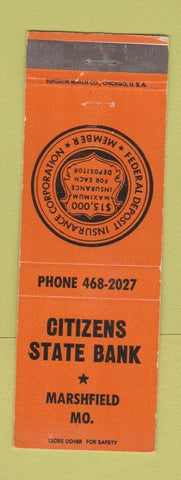 Matchbook Cover - Citizens State Bank Marshfield MO