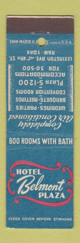 Matchbook Cover - Hotel Belmont Plaza New York City