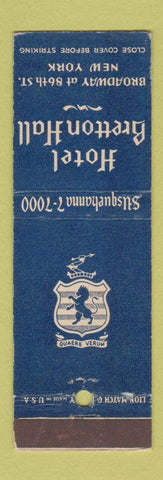Matchbook Cover - Hotel Bretton Hall New York City