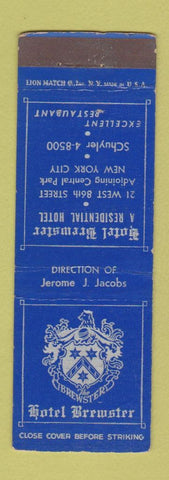 Matchbook Cover - Hotel Brewster New York City