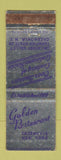 Matchbook Cover - Golden Restaurant Cazenovia NY WORN