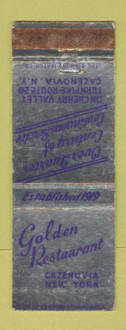 Matchbook Cover - Golden Restaurant Cazenovia NY WORN