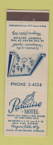 Matchbook Cover - Paradise Motel Niagara Falls NY