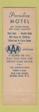 Matchbook Cover - Paradise Motel Niagara Falls NY