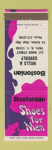 Matchbook Cover - Bostonian Men's Shoes Wells Coverly Troy NY