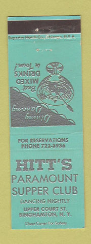 Matchbook Cover - Hitt's Paramount Supper Club Binghamton NY