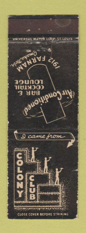 Matchbook Cover - Colony Club Omaha NE WEAR