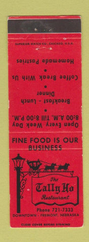 Matchbook Cover - Tally Ho Restaurant Fremont NE