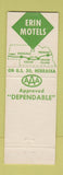 Matchbook Cover - Erin Motels Grand Island Fremont Ogallala Cozad NE