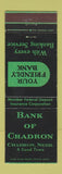 Matchbook Cover - Bank of Chadron NE