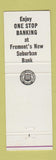 Matchbook Cover - First State Bank Fremont NE
