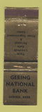 Matchbook Cover - Gering National Bank Gering NE WEAR