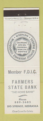 Matchbook Cover - Farmers State Bank Big Springs NE
