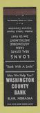 Matchbook Cover - Washington County Bank Blair NE