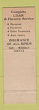 Matchbook Cover - United Finance Insurance Columbus NE