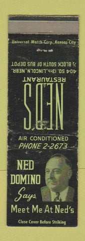 Matchbook Cover - Ned's Restaurant Lincoln NE WEAR