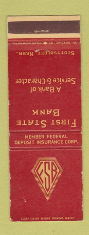 Matchbook Cover - First State Bank Scottsbluff NE WEAR