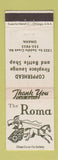 Matchbook Cover - Roma Restaurant Omaha NE WEAR
