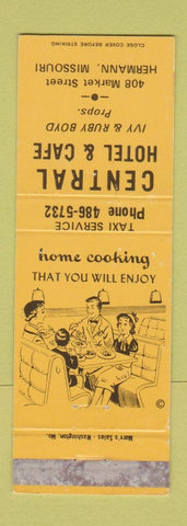 Matchbook Cover - Central Hotel Cafe Hermann MO WEAR