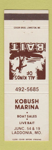 Matchbook Cover - Kobush Marina Boats Laddonia MO