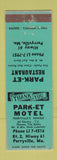 Matchbook Cover - Park Et Motel Perryville MO