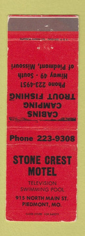 Matchbook Cover - Stone Crest Motel Piedmont MO WEAR