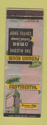 Matchbook Cover - Hotel Continental Kansas City MO WEAR