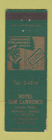 Matchbook Cover - Hotel Sam Lawrence Lincoln NE WEAR