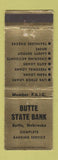 Matchbook Cover - Butte State Bank Butte NE