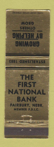 Matchbook Cover - First National Bank Fairbury NE
