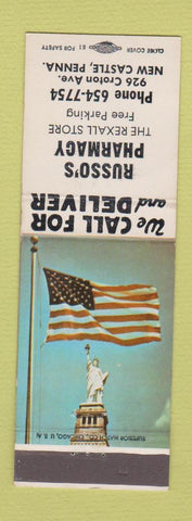 Matchbook Cover - Russo's Pharmacy Drug New Castle PA Rexall