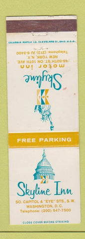 Matchbook Cover - Skyline Inn Washington DC New York City