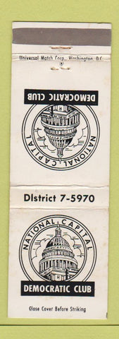 Matchbook Cover - National Capital Democrat Club Washington DC WEAR