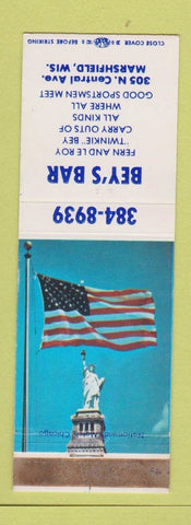 Matchbook Cover - Bey's Bar Marshfield WI WEAR