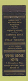 Matchbook Cover - Spring Brook Motel North Oxford MA