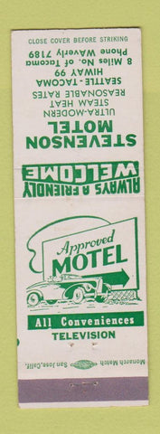 Matchbook Cover - Stevenson Motel Tacoma WA