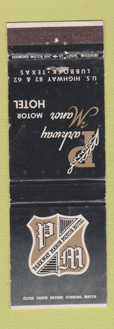 Matchbook Cover - Parkway Manor Motor Hotel Lubbock TX WEAR