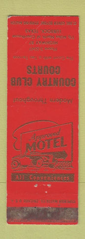 Matchbook Cover - Country Club Courts Motel Lubbock TX WEAR