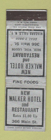 Matchbook Cover - New Walker Hotel Restaurant Niagara Falls NY WEAR