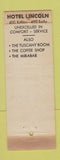 Matchbook Cover - Hotel Lincoln Indianapolis IN Mirabar