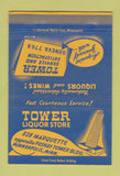 Matchbook Cover - Tower Liquor Store Minneapolis MN 40 Strike