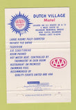 Matchbook Cover - Dutch Village Motel New Castle DE 40 Strike