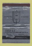 Matchbook Cover - Ideal Machine Shops Bessemer City NC  40 Strike